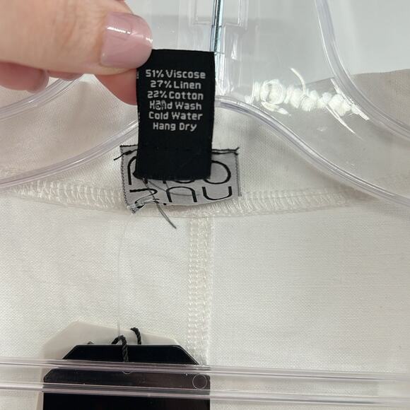 Clara Sun Woo Women's Open Front Linen Blend Cardigan - White - Small - NWT - Picture 3 of 6